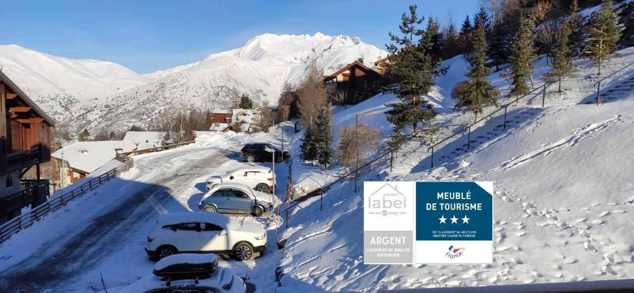 T2 Meublé Tourisme 3 étoiles TOUT CONFORT linge de lit-serviettes-ménage-parking privé avec superbe vue et au pied des pistes Les Deux Alpes Esterno foto